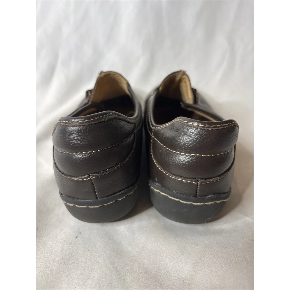 Dr. Scholls Emily Comfort Slip On Leather Brown Shoes Womens Size 8 W Orthotic